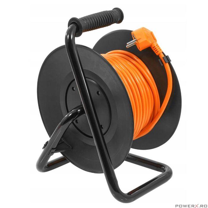 Rola prelungitor cablu cu cadru metalic, 25 metri 3 x 1 mm, Verke