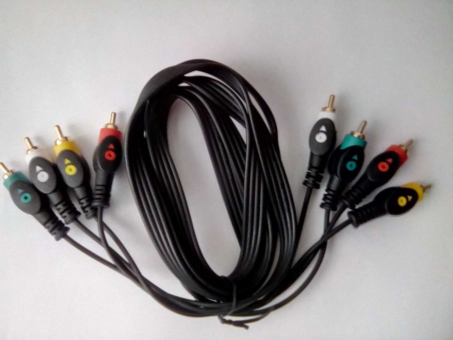 Cablu audio stereo  - video  nou, 4 mufe RCA + 4 mufe RCA tata