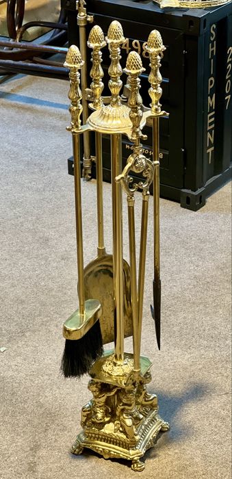 Set ustensile pentru șemineu din Bronz in stil Baroc