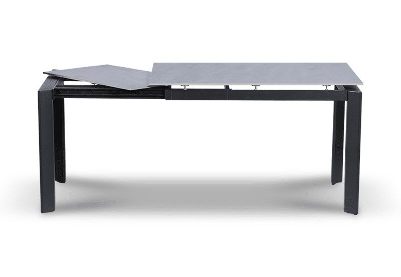 Разтегателна трапезна маса KOBIOR, 120-170 x 80 x 76 см, тъмносива (си