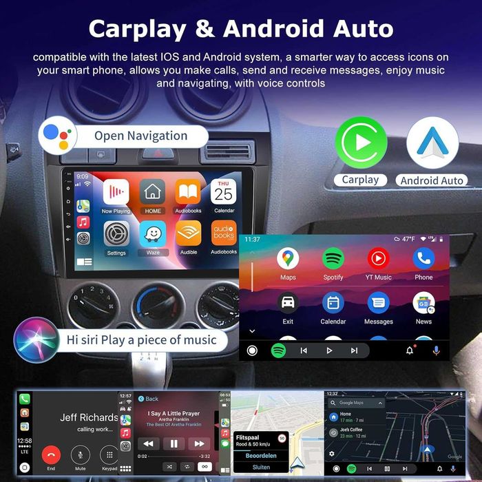 Мултимедия за Ford Fiesta Android Двоен дин, Навигация, Форд Фиеста, плеър, 9“ екран, 2DIN Fiesta