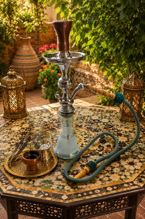 Narghilea egipteană Orient House 55 cm, nouă, set complet, în cutie