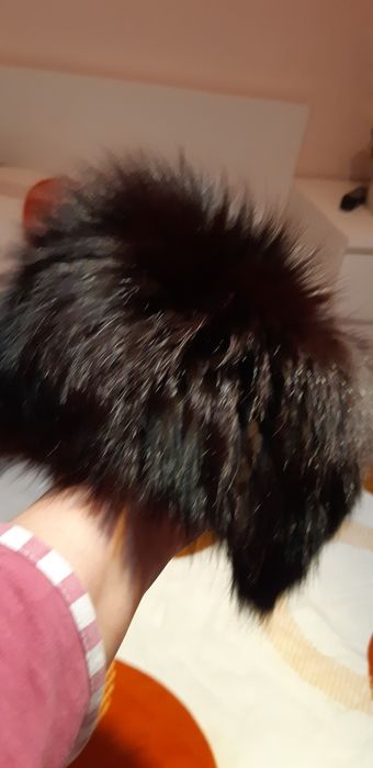 Caciula vulpe blana naturala