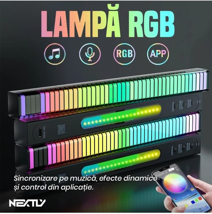 Bare cu Leduri RGB în ritmul muzicii