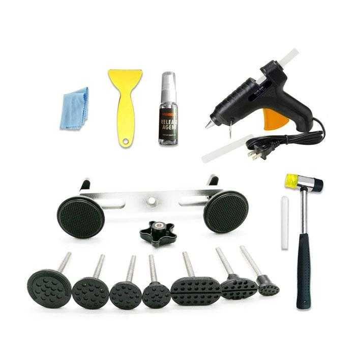 Комплект за изправяне на вдлъбнатини по колата, с обратнен чук