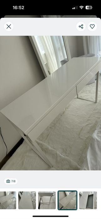 Бюро Ikea Besta Burs , бял гланц