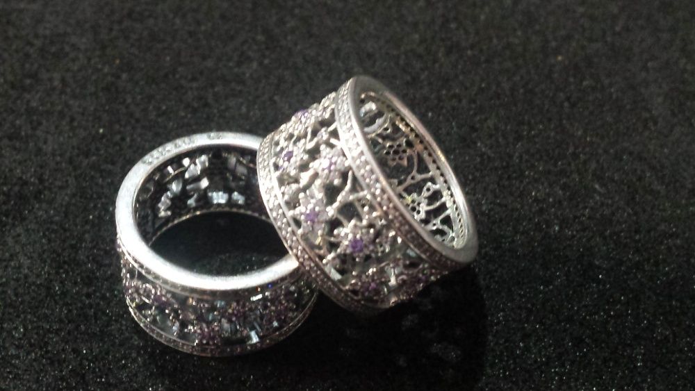 Inel „Nu-mă-uita” din argint 925 cu zirconiu cubic mov și transparent