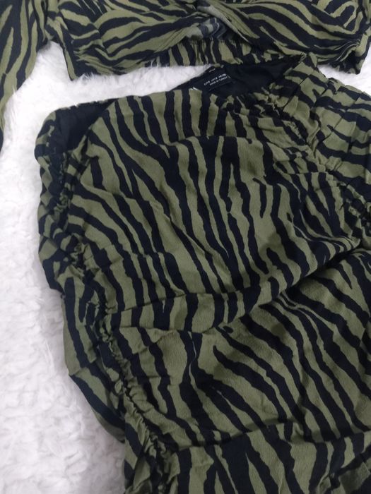 Compleu animal print kaki și negru S - M ZARA