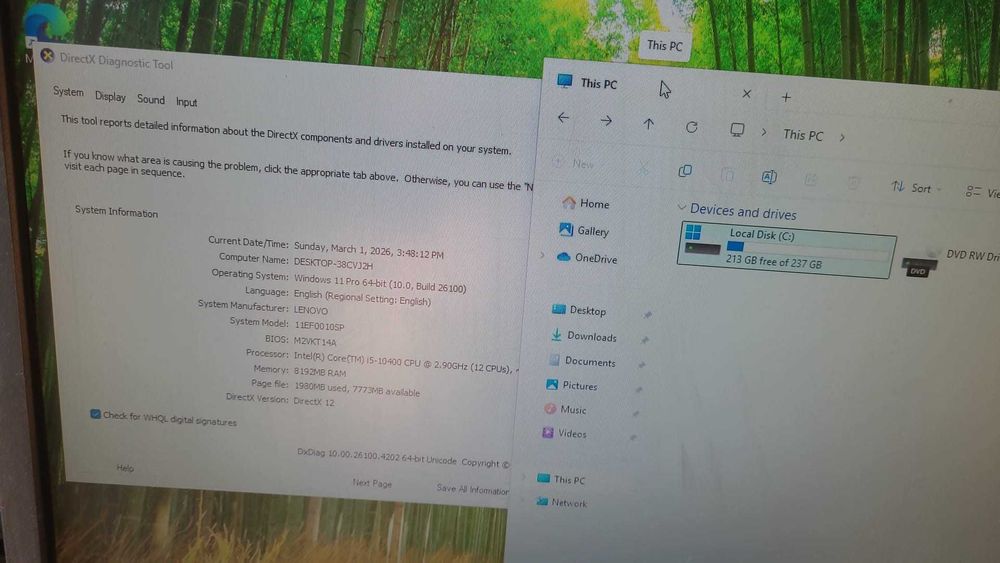 calculator Lenovo V50s , Intel Core i5-10400- upgrade