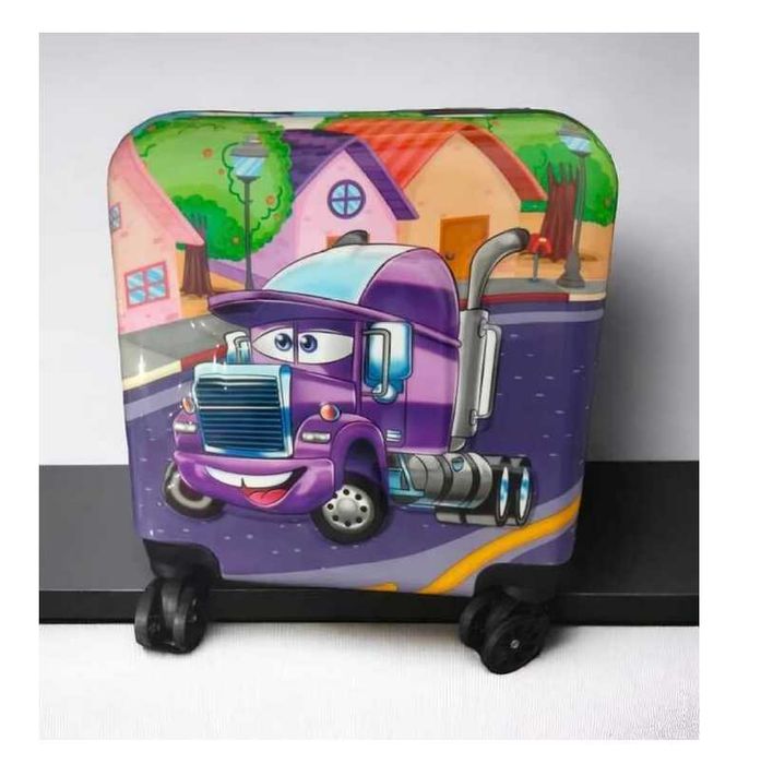 Детски куфар Mercado Trade, 3D, ABS, Камионче, Лилав