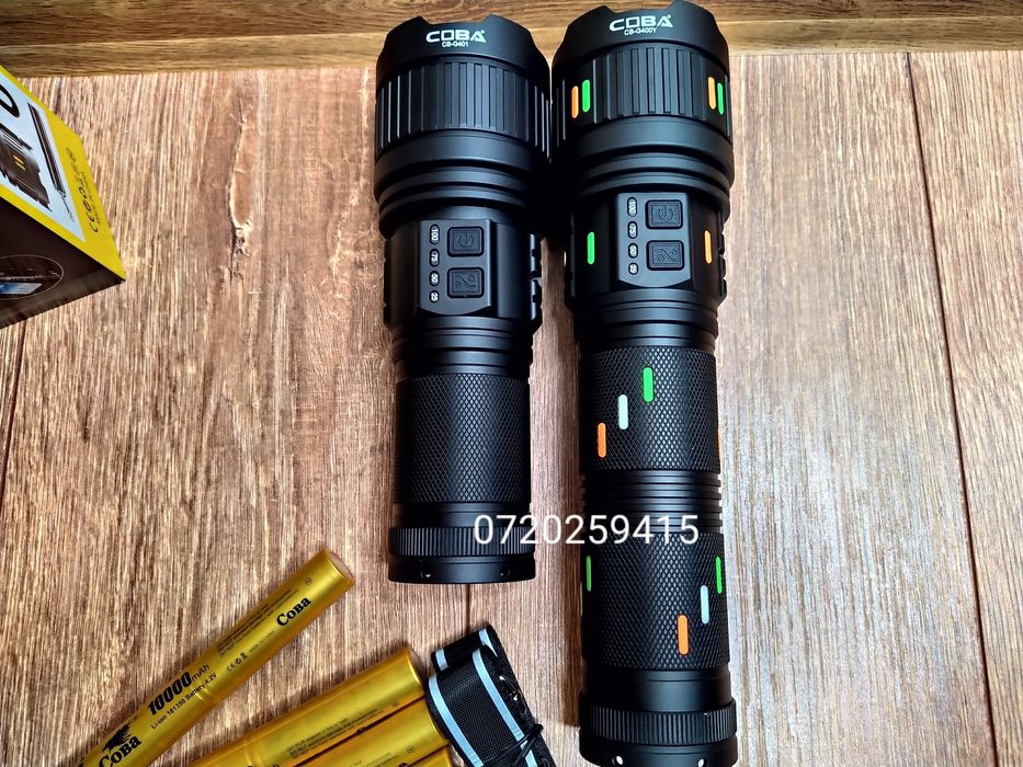 Lanternă COBA CB-G400Y cu LED Tip Laser Alb, Ultra Luminoasă 300W, 3KM