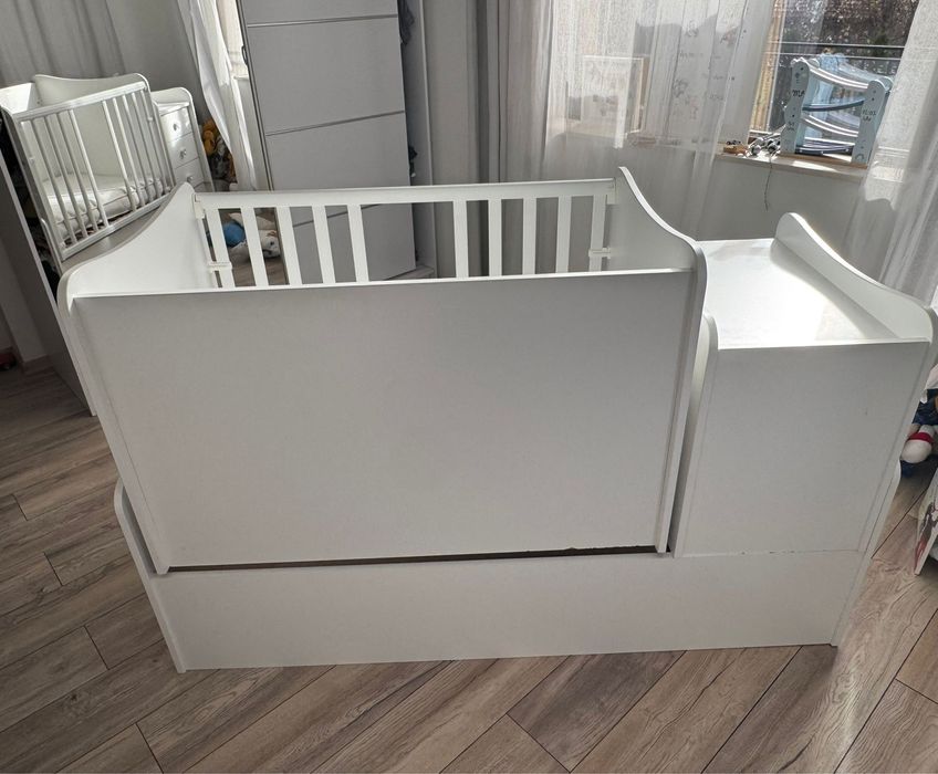 Детско Бебешко легло 3в1 Люлка Креватче Повивалник-Нощтно шкафче