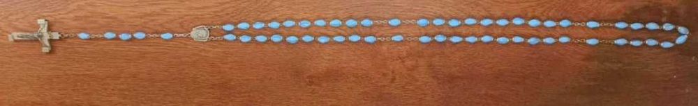 Rozariu autentic 1900–rar, mărgele albastre,  de colecție religioasă