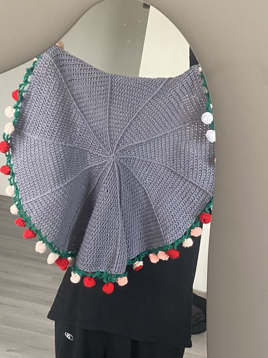 плед- букет ручная работа вязанный плед