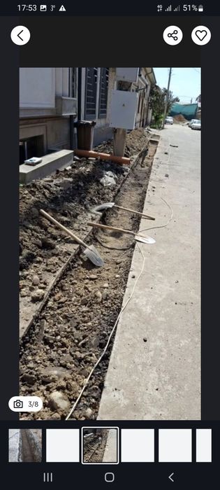 Тошкентн буйлаб. Траншей казиш Канализатсия казиш Яма КАБЕЛГА траншея