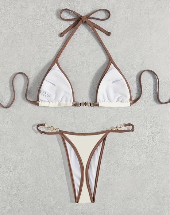 Бански от 2 части -кремав