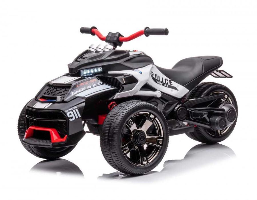 Motocicleta electrica pentru copii Nichiduta Spider Police cu roti EVA, acumulator 12V,