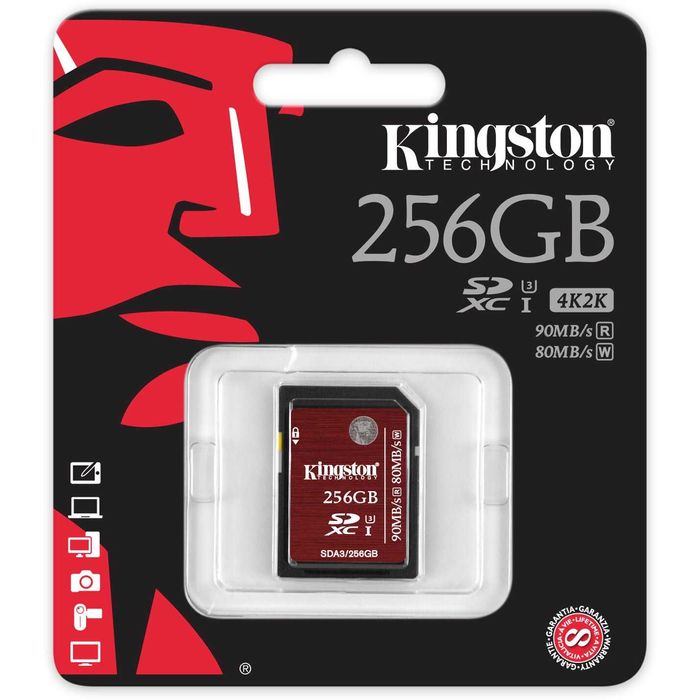 Card Memorie 256GB SDXC Kingston 90MB clasa 10 UHS-I U3 512GB sigilat