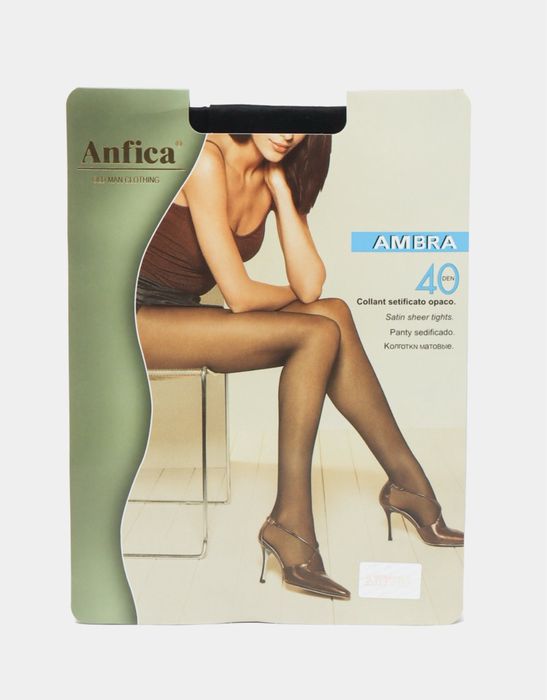 Копроновые колготки. Черный. Оригинал Anfica 40DEN