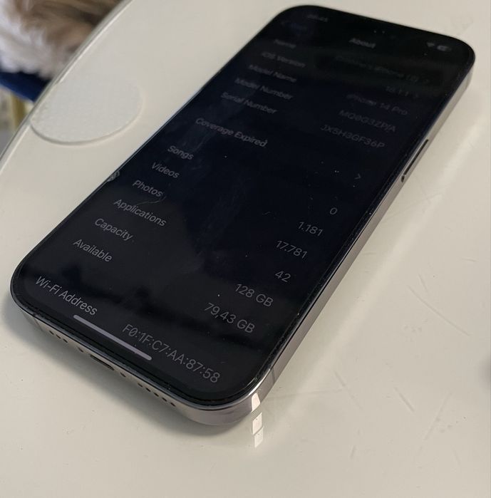 Vand Iphone 14 Pro 128 Gb, Purple , impecabil, liber in orice retea