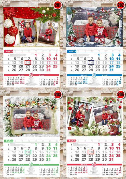 ПРОМО пакет коледни и семейни календари 2026 колекция 2-2
