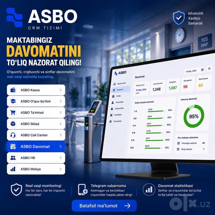 Xususiy Maktab CRM Dasturi | Maktab Boshqaruv Tizimi