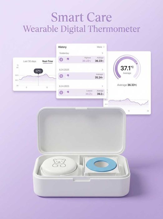 Смарт термометър на Smart  Care с приложение към смартфона Ви