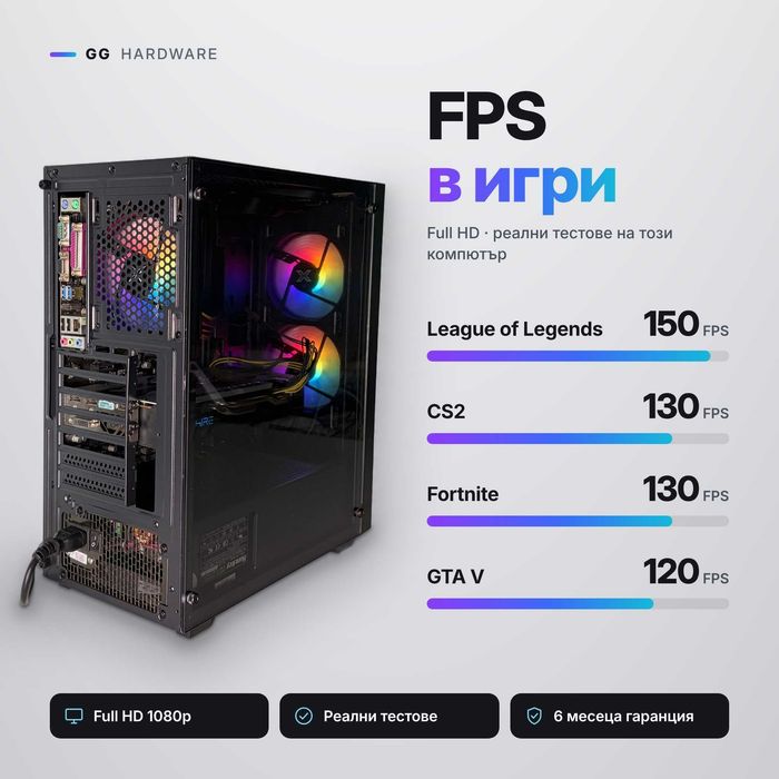 Gaming PC i7 + RX 580 8GB Nitro+ 16GB RAM 1TB | Компютър за игри
