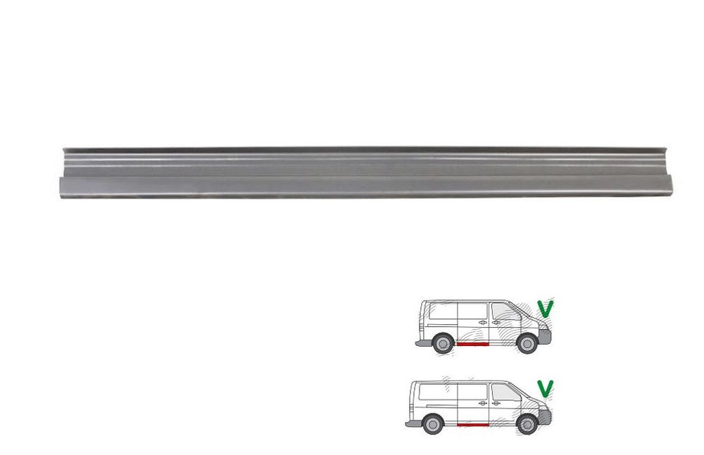 Segment reparatie prag Vw Transporter/Multivan (T5) 04.2003-10.2009; Vw Transporter/Multivan (T5) 10.2009- , partea Dreapta, Sub Usa Culisanta; Lungimea =1300mm; Partea Inferioara,