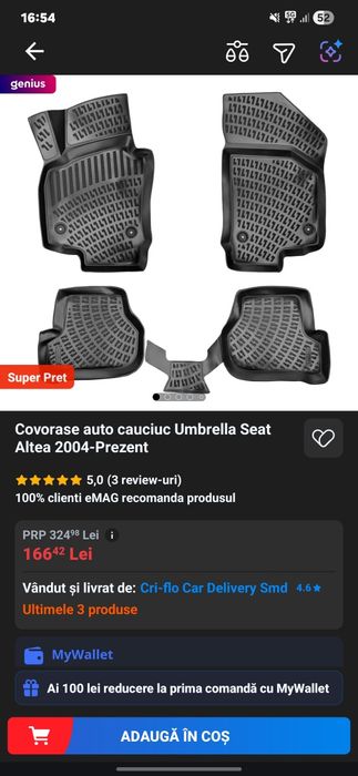 Presuri cauciuc tip tavita seat altea 2004-prezent