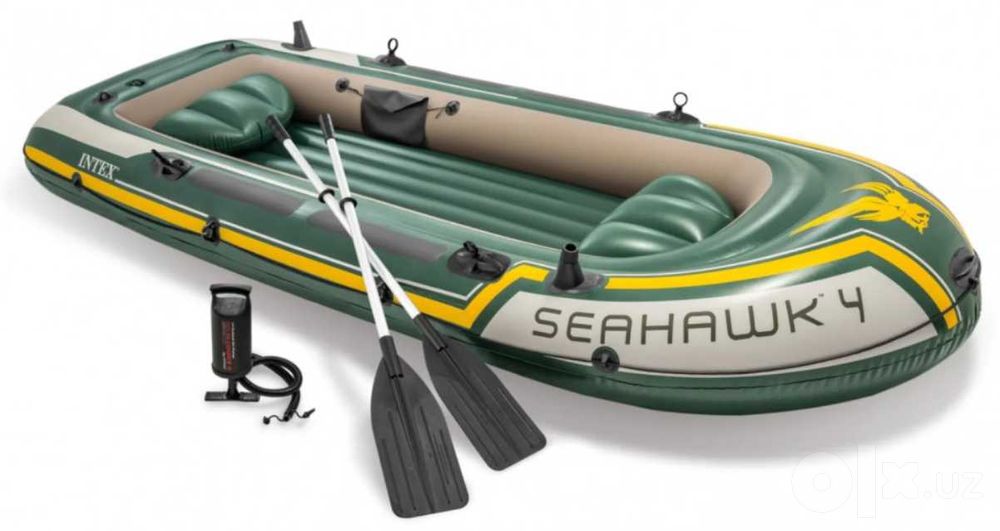Лодка надувная 4х мест351x145x48 см нагрузка-480 кг Доставка бесплатно