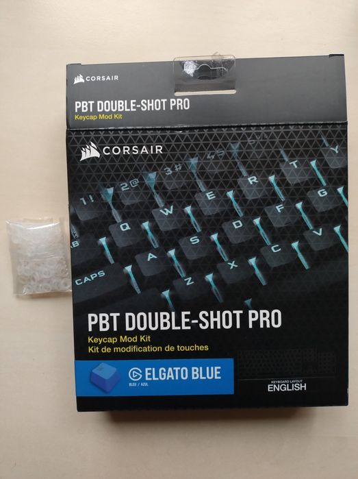 Corsair double-shot pbt pro keycaps Elgato blue