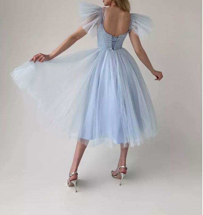 Продам платье, красивое, вечернее, голубое