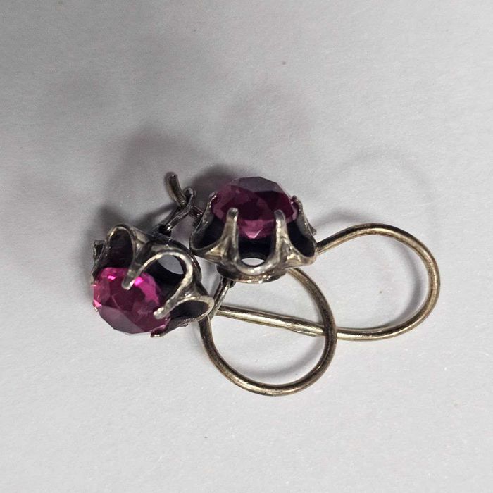 Серёжки "Малинки". Серебро 875.