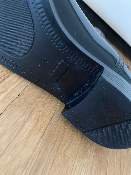 MOSCHINO - Ghete Chelsea de ploaie negre cu logo si inima