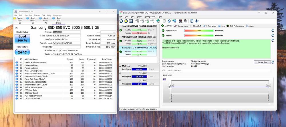 vand ssd samsung 850 evo 500gb sata3 second hand 2.5"