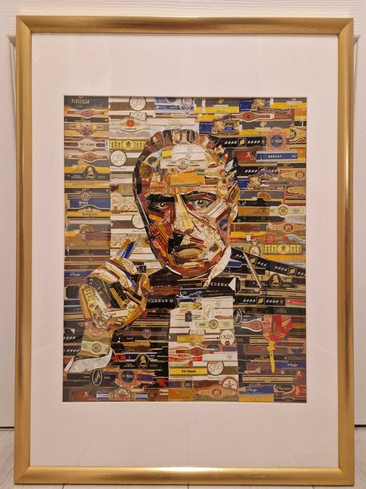 Картина колаж от бандероли на пури Кръстникът The Godfather Корлеоне