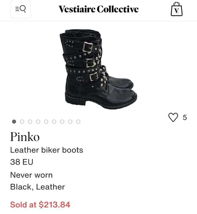 Боти Pinko - Leather biker boots