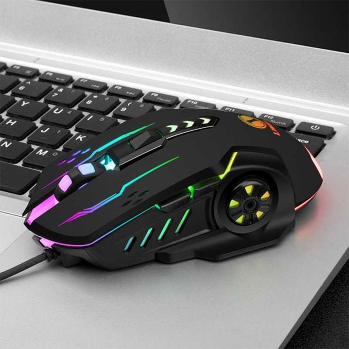 Mouse Gaming cu iluminare RGB 6 Butoane, DPI 1200,1800,2400,3600,USB