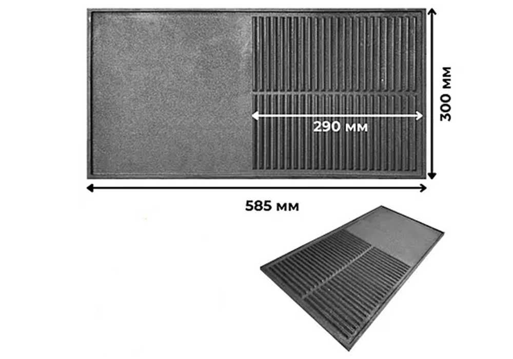 Чугунена плоча двулицева