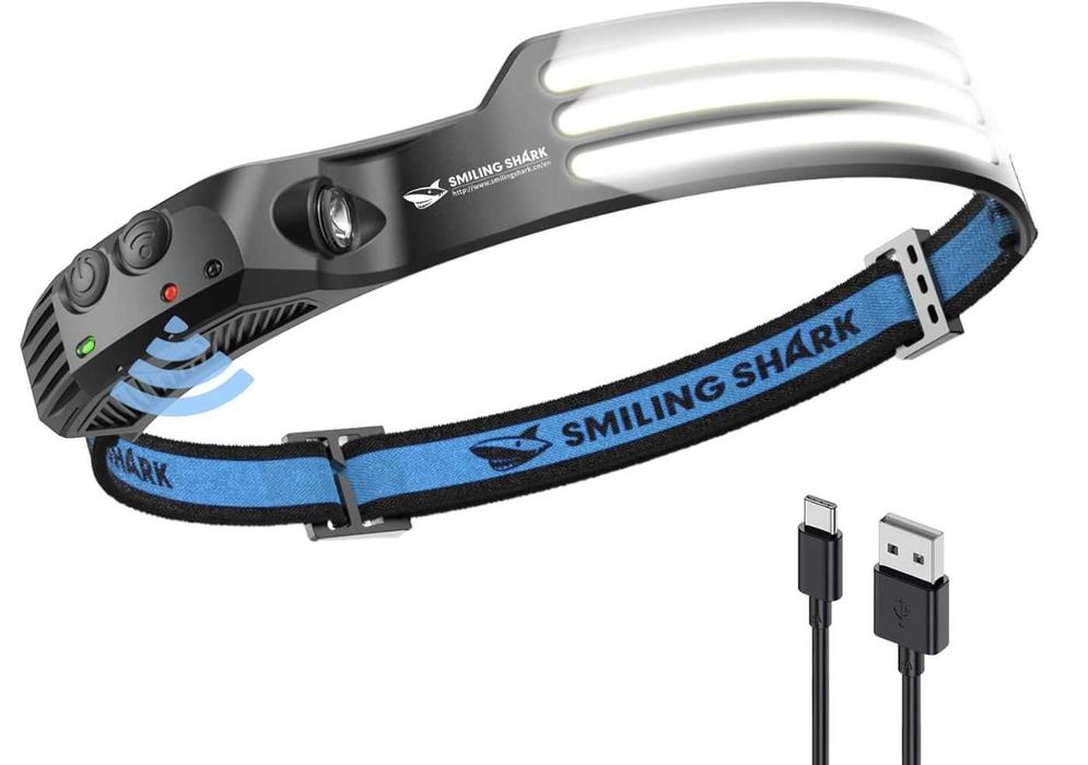 Lanterna Frontala LED de Cap Smiling Shark – Reincarcabila – 230° Noua