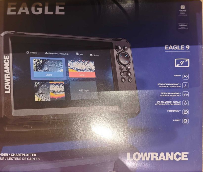 LOWRANCE Сонар и GPS картограф Eagle 9 с TripleShot HD сонда - BG Menu и карта