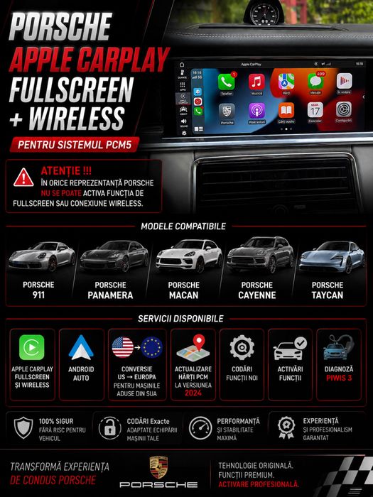 Porsche Apple CarPlay Fullscreen Panamera Cayenne Macan Taycan