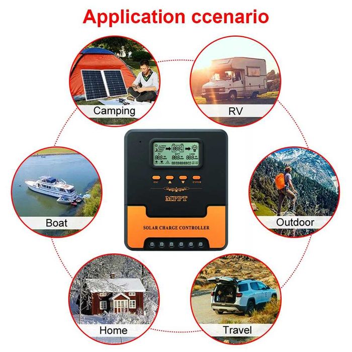 20A MPPT соларно зарядно - соларен контролер 12/24 v
