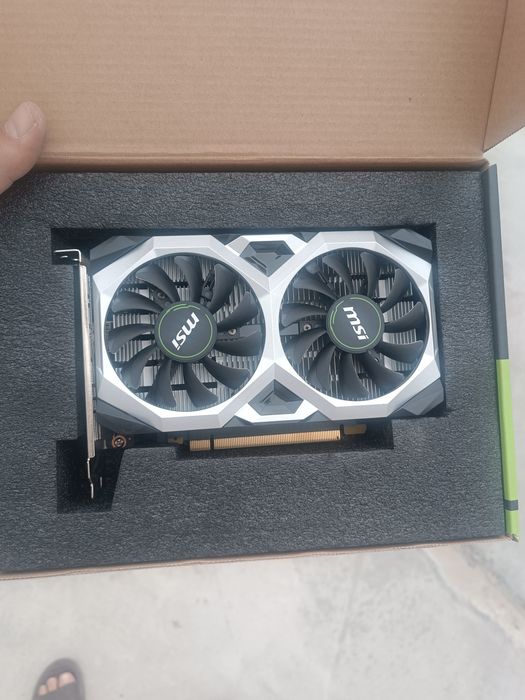 MSI GTX1650 D6 Ventus XS
GDDR6 4gb / 128 bit 
Карта на заводской пломб
