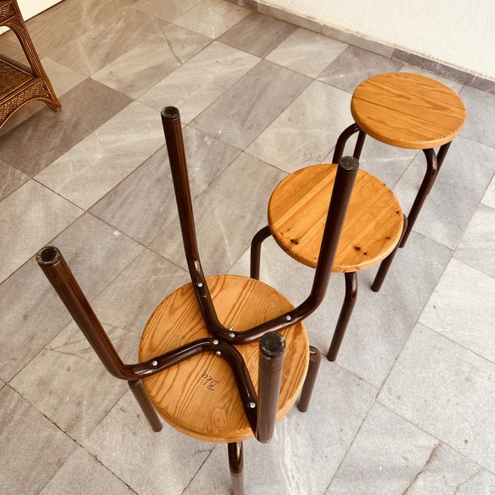 Винтидж шведски табуретки – комплект 4 бр. (1970-те)