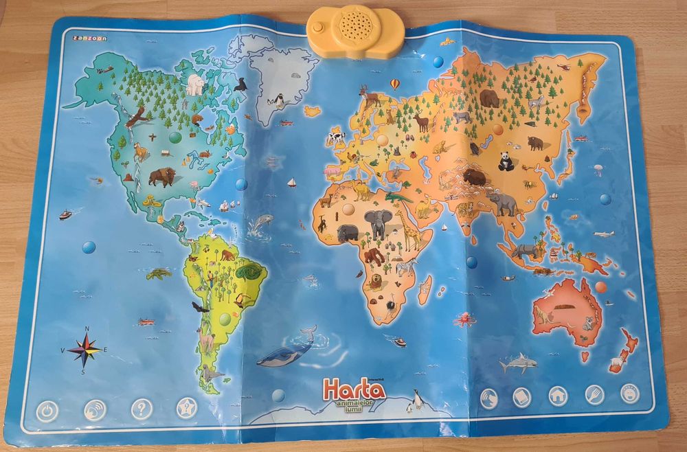 Harta interactiva a lumii cu animale Momki