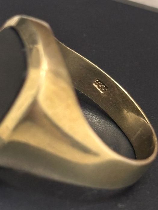 inel bărbătesc din aur  (8K), onyx natural , 7.64g