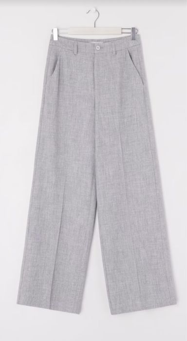 Pantaloni de costum gri evazați drepți XXS sinsay