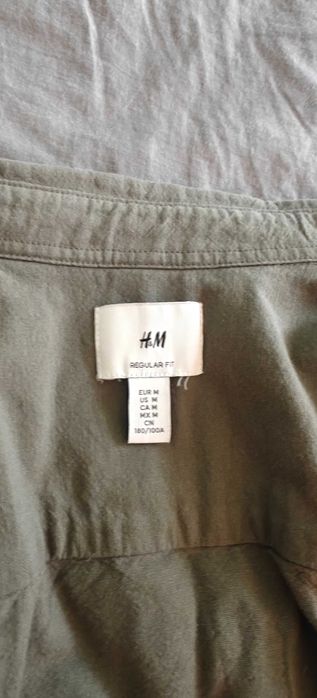 HM H&M риза тъмно зелена